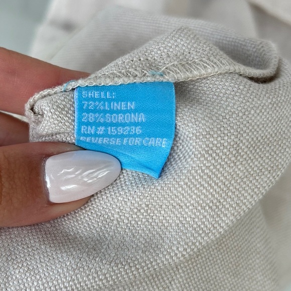 J. McLaughlin Oatmeal Linen Blend Belted Sleeveless Dress - Size Small - Picture 7 of 10